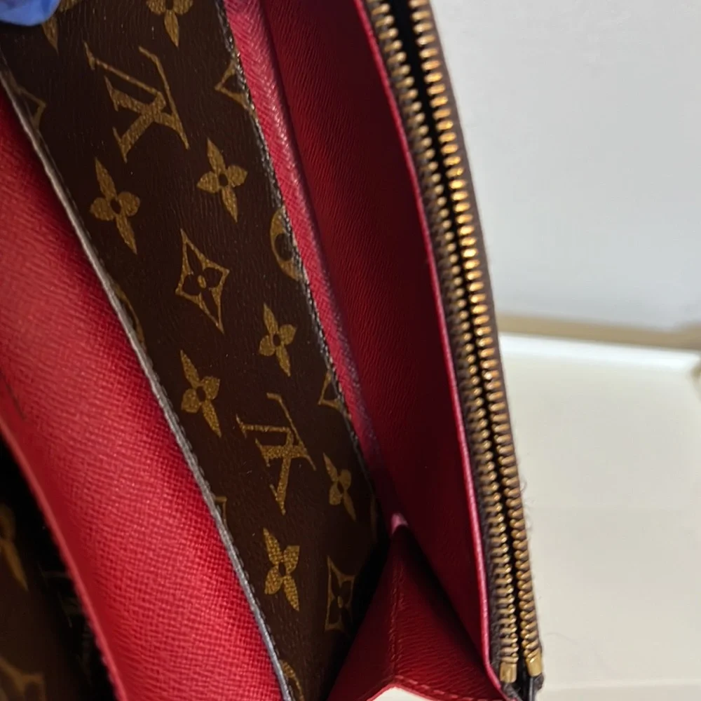 Louis Vuitton Brown Monogram Crossbody with Red Accent